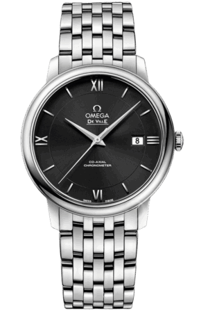 Omega De Ville Ref. 424.10.40.20.01.001 Super Clone Watch – Black Dial Stainless Steel Bracelet Fake Replica