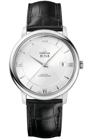 Omega De Ville Ref. 424.13.40.20.02.001 Super Clone Watch – Silver Dial Leather Strap Fake Replica