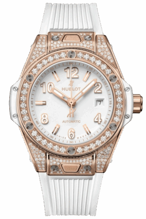 Hublot Big Bang Ref. 485.OE.2080.RW.1604 Super Clone Watch – King Gold Diamond Bezel White Dial Fake Replica