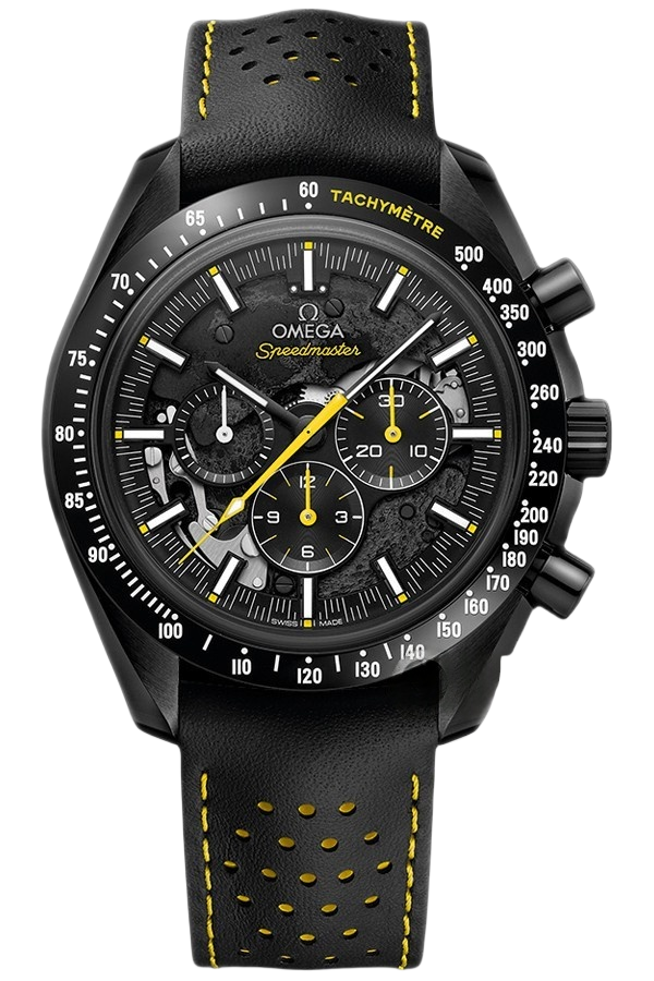 Omega Speedmaster Dark Side Ref. 311.92.44.30.01.001 Super Clone Watch – Black Dial Ceramic Case Leather Strap Fake Replica