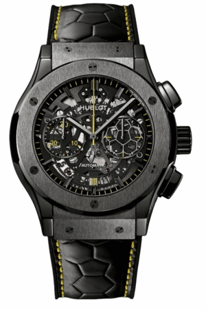 Hublot Classic Fusion Ref. 525.CM.0179.VR.PEL14 Super Clone Watch – Black Ceramic Chronograph Red Stitch Leather Strap Fake Replica