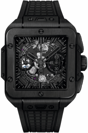 Hublot Square Bang Unico Ref. 821.CX.0140.RX Super Clone Watch – Carbon Fiber Skeleton Dial Rubber Strap Fake Replica