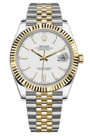 Rolex Datejust 41mm Super Clone Swiss ReplicaWatchTwo Tone Jubilee Bracelet  White Dial Ref 126333 3235 Swiss Movement