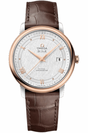 Omega De Ville Ref. 424.23.40.20.02.002 Super Clone Watch – Silver Dial Leather Strap Fake Replica