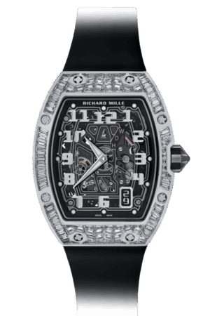 Richard Mille RM 67-01 White Gold Baguette Diamonds Super Clone Watch – Ultra-Thin Skeleton Dial Replica