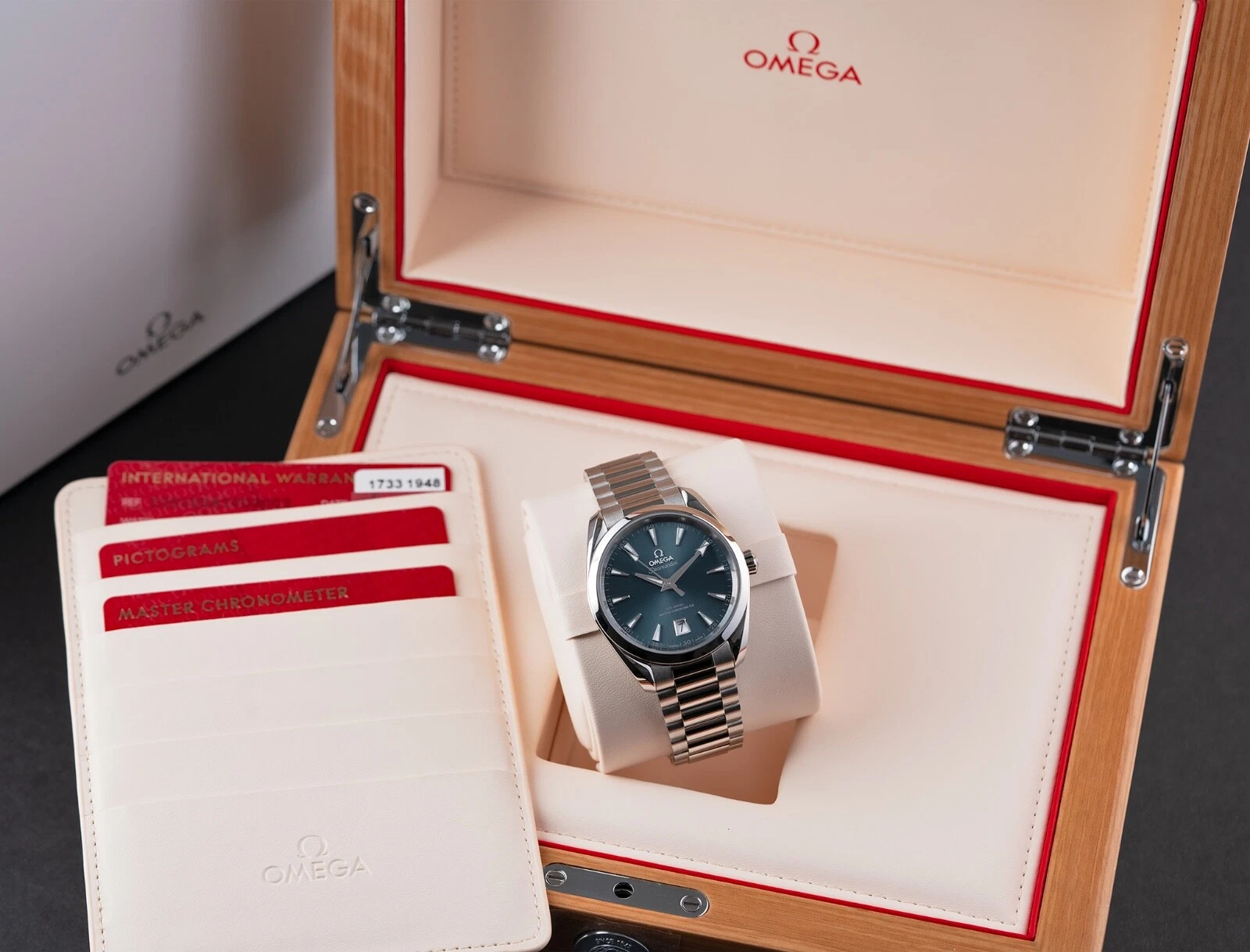 Omega Seamaster Ref. 220.10.38.20.03.003 Super Clone Watch – Blue Dial Stainless Steel Bracelet Fake Replica - Image 6