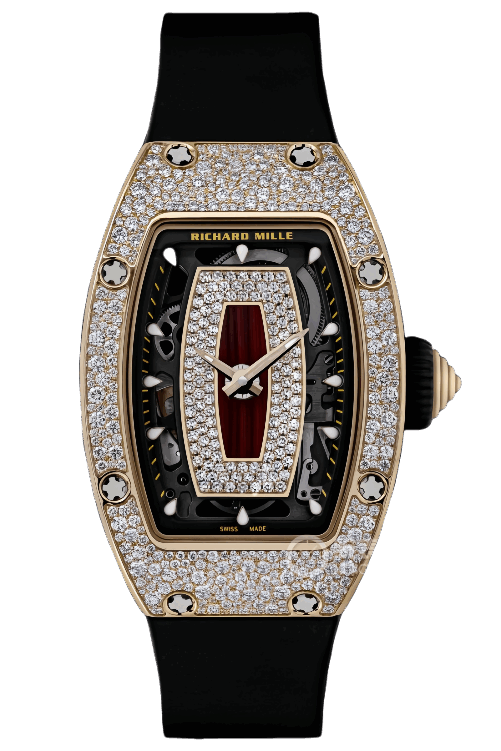 Richard Mille RM 07-01 Red Gold Super Clone Watch – Ladies Tonneau Case Skeleton Dial Luxury Replica
