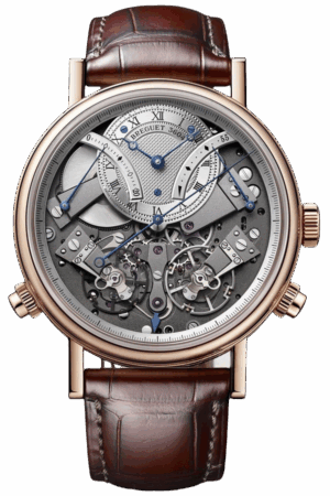 Breguet Tradition Chronograph Ref. 7077BR/G1/9XV Super Clone Watch – Silver Openworked Dial Rose Gold Fake Replica