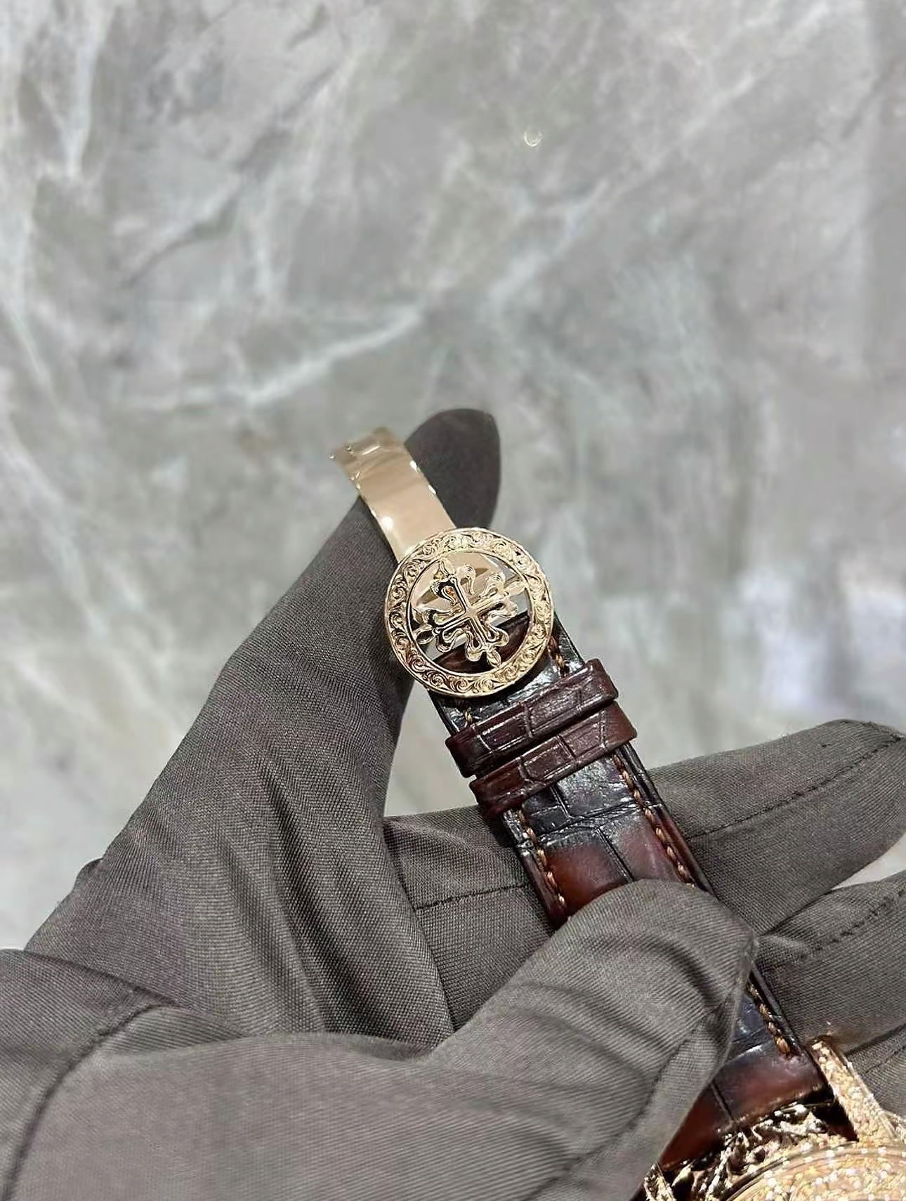 Patek Philippe Ref. 6002R-001 Super Clone Watch – Sky Moon Tourbillon Rose Gold Fake Replica - 图片 10