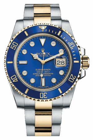 Rolex Submariner Blue Dial Super Clone Swiss Replica Watch “Two-Tone Bluesy” Ref 116613LB-0003 Gold & Steel Oyster Bracelet
