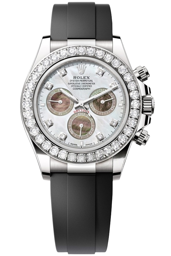 RolexCosmograph Daytona Oyster, 40 mm, white gold and diamonds Super Clone Swiss Watch Ref M126589RBR-0001 4131 Swiss Movement