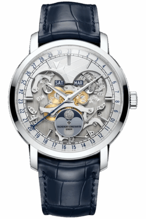 Vacheron Constantin Patrimony Moon Phase Retrograde Date Ref. 4020T/000P-H038 Super Clone Watch – Platinum Case Blue Dial Dress Replica