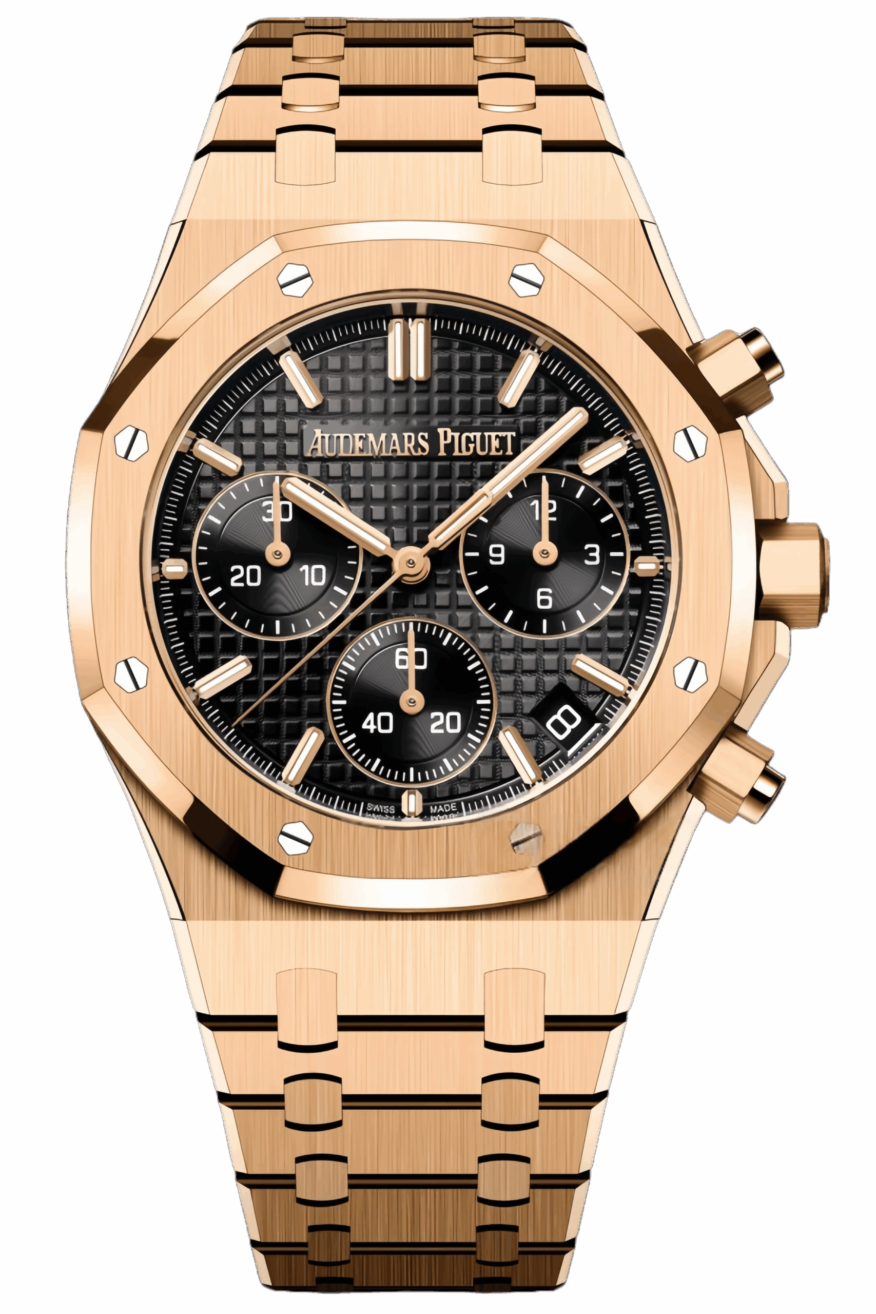 Audemars Piguet Royal Oak Chronograph Ref. 26240OR.OO.1320OR.06 Super Clone Watch – 18K Rose Gold Case & Bracelet Green Dial Swiss Replica