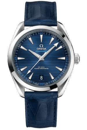 Omega Seamaster Ref. 220.13.41.21.03.001 Super Clone Watch – Blue Dial Leather Strap Fake Replica