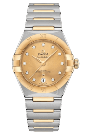 Omega Constellation Ref. 131.20.29.20.58.001 Super Clone Watch – Champagne Dial Two-Tone Steel Bracelet Fake Replica