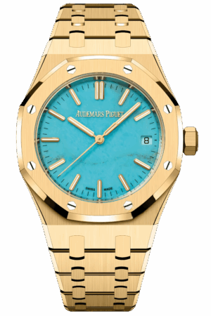 Audemars Piguet Royal Oak Ref. 15550BA.OO.1356BA.01 Super Clone Watch – 37mm Yellow Gold Case Diamond Bezel Silver Dial Swiss Replica