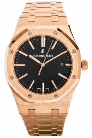 Audemars Piguet Royal Oak Ref. 15400OR.OO.1220OR.01 Super Clone Watch – Rose Gold Case Black Dial Swiss Replica