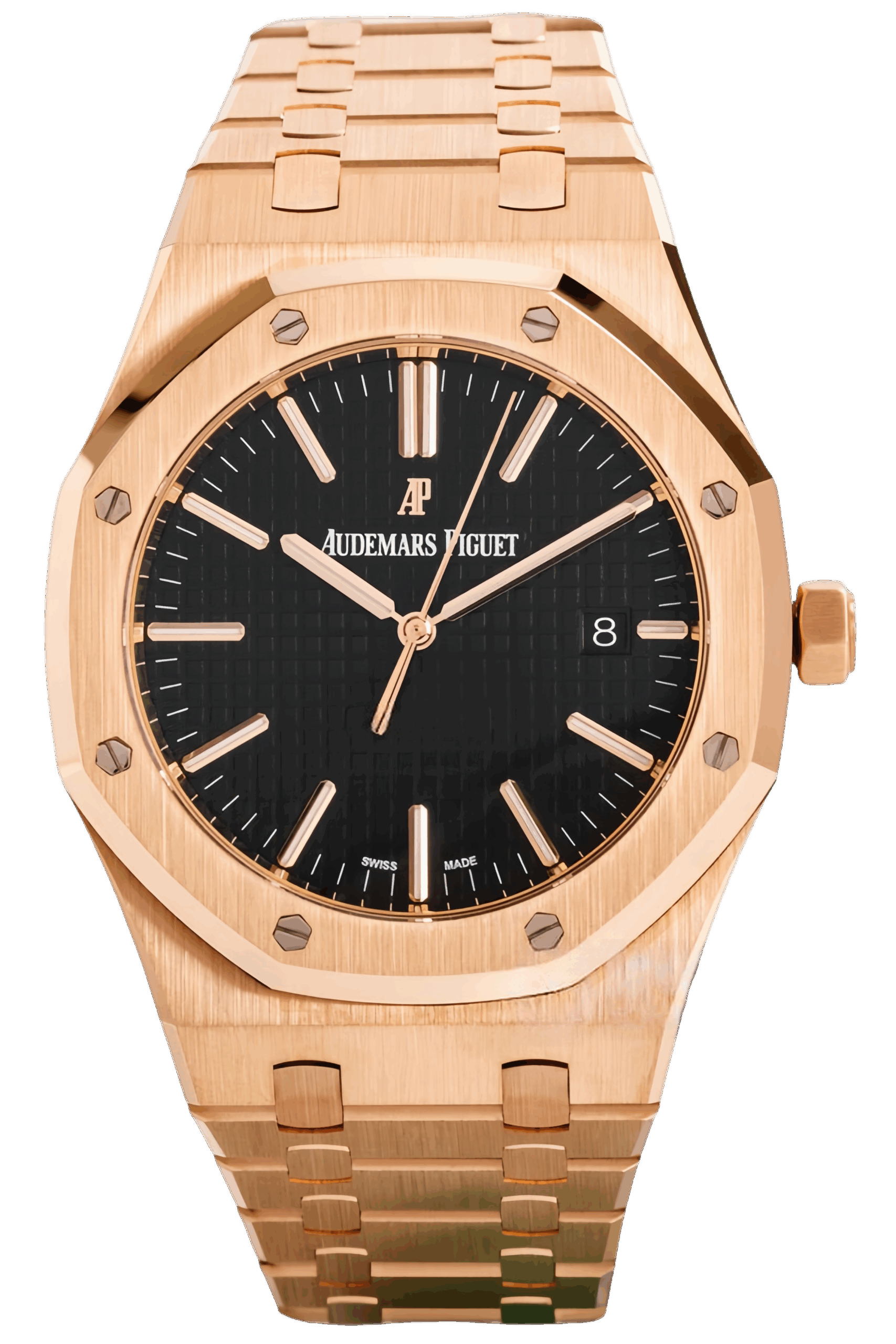 Audemars Piguet Royal Oak Ref. 15400OR.OO.1220OR.01 Super Clone Watch – Rose Gold Case Black Dial Swiss Replica
