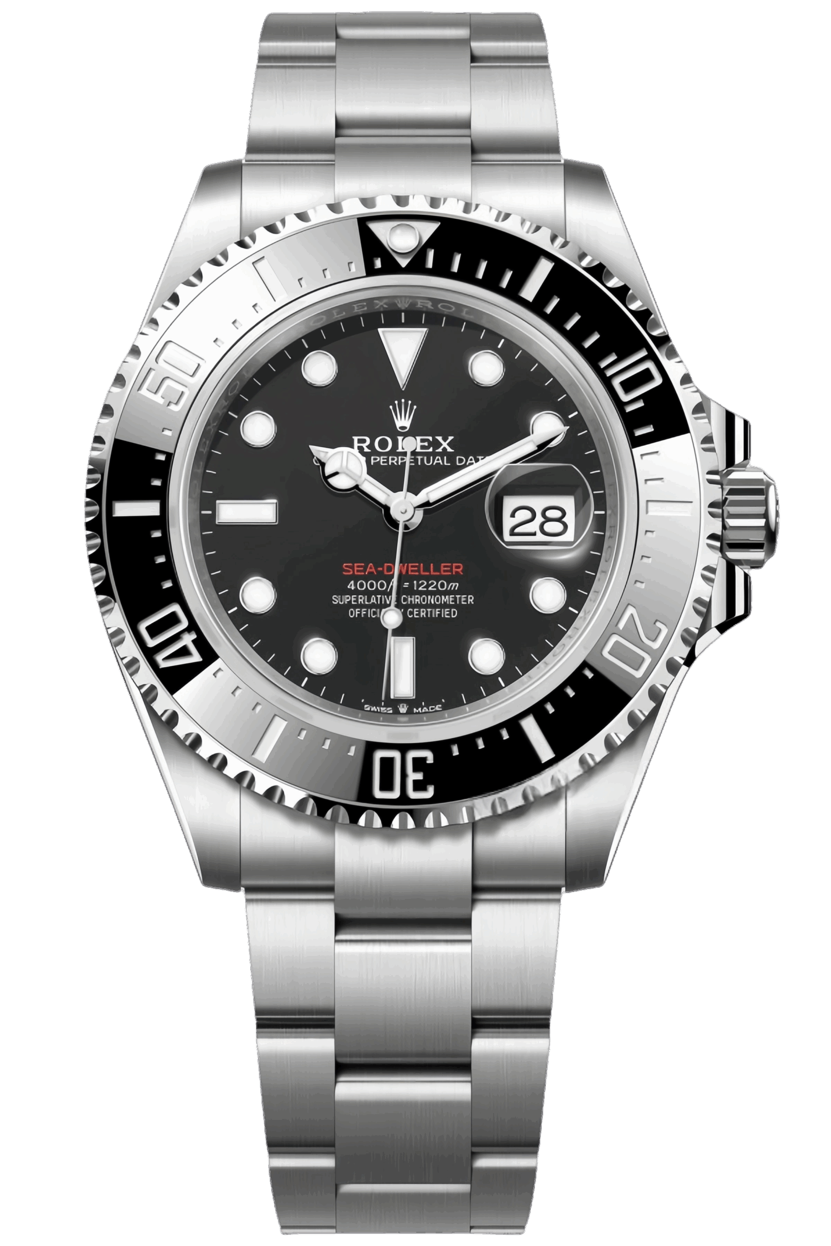Rolex Sea-Dweller 43mm Red Text Black Dial Stainless Steel Super Clone Swiss Replica Watch Ref M126600-0002