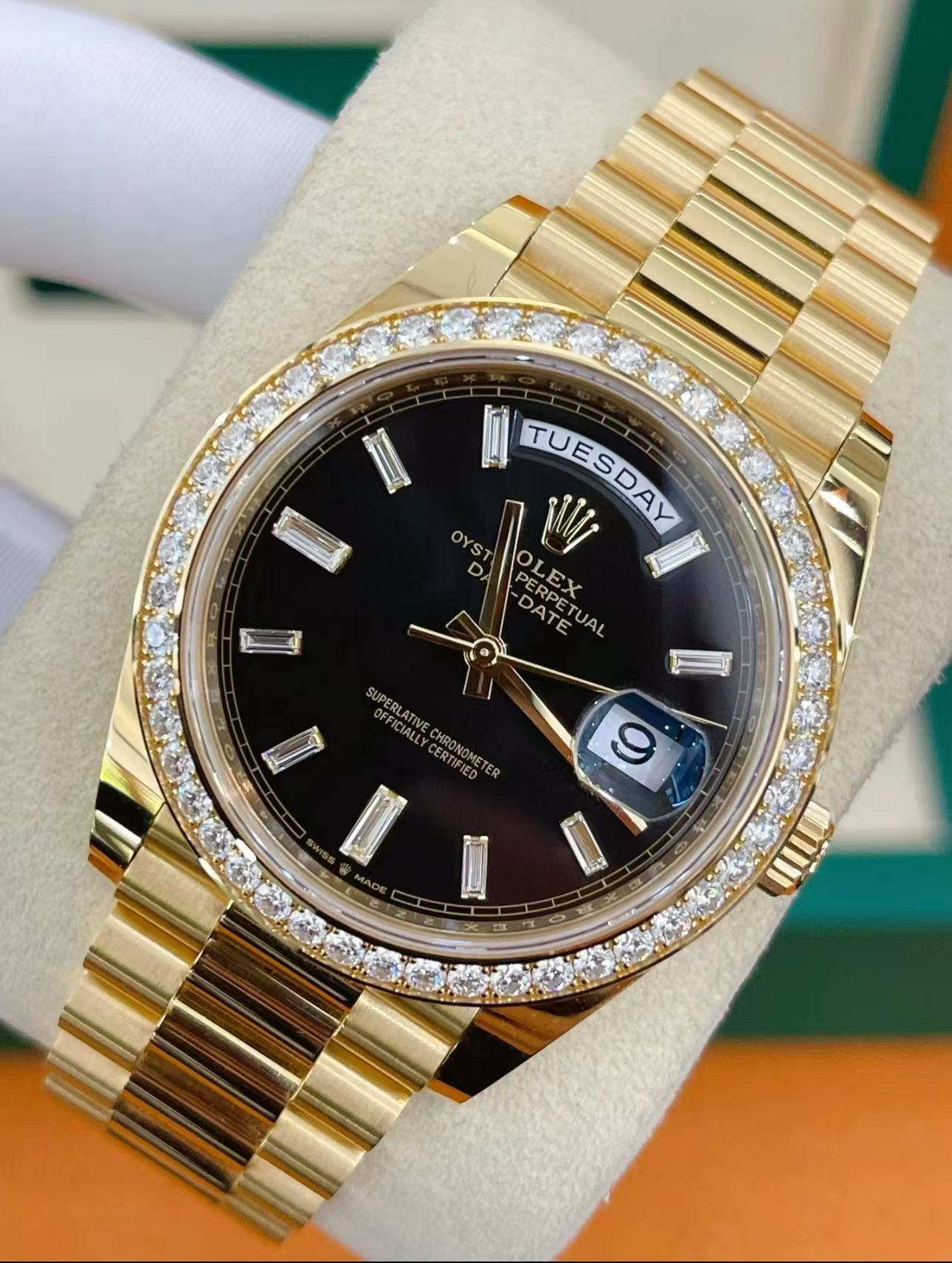 Rolex Day-Date Super Clone Swiss Replica Watch Ref M228348RBR-0039 Black Sugar Dial 3255 Swiss Movement - Image 4