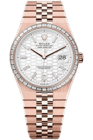 Rolex Land-Dweller 40mm Ref. 127385TBR-0003 Super Clone Watch – Rose Gold Diamond Bezel Replica