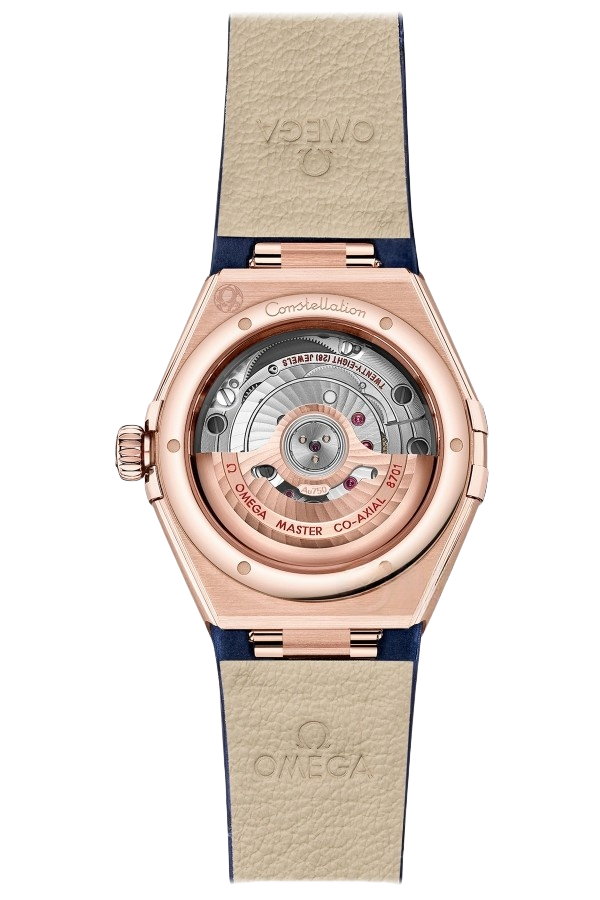 Omega Constellation Ref. 131.53.29.20.99.001 Super Clone Watch – Mother of Pearl Dial Rose Gold Case Leather Strap Fake Replica - Image 2