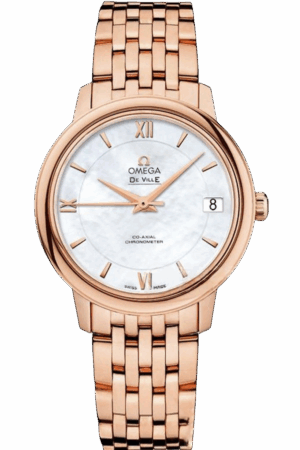 Omega De Ville Ref. 424.50.33.20.05.002 Super Clone Watch – Blue Dial Leather Strap Fake Replica