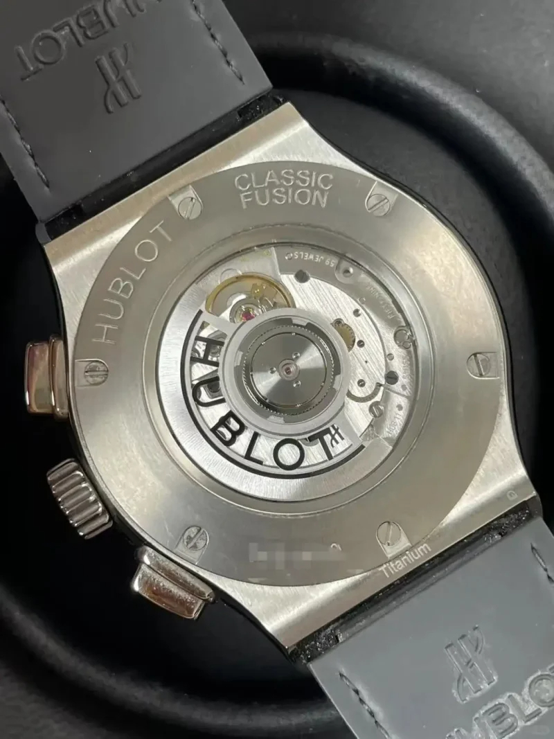 Hublot Classic Fusion Ref. 541.NX.8970.LR Super Clone Watch – Titanium Green Dial Chronograph Leather Strap Fake Replica - Image 5