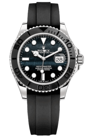 Rolex Yacht Master White Gold Super Clone SwissReplica Watch OysterFlex Rubber Strap Ref 226659 3235 Swiss Movement