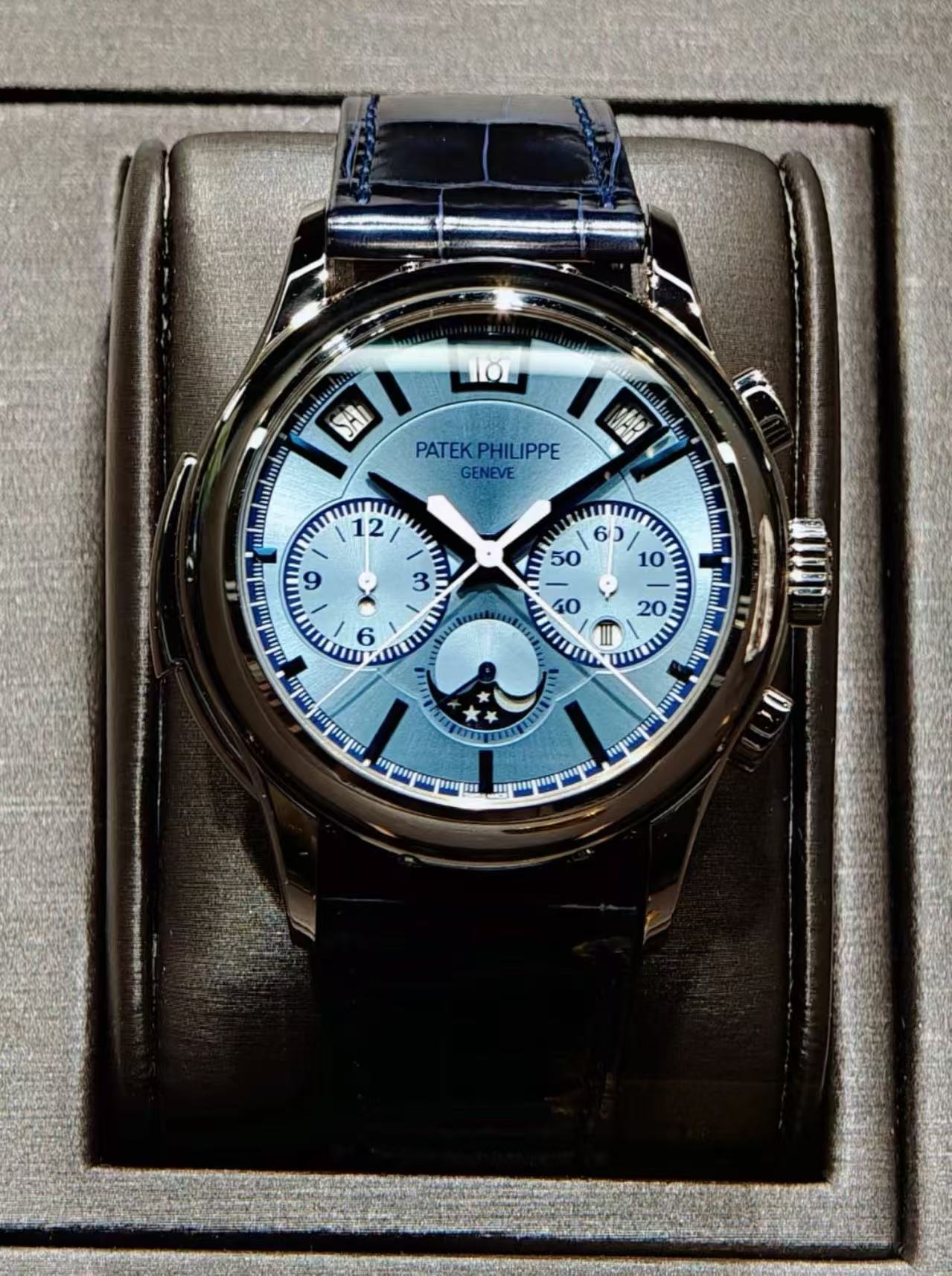 Patek Philippe Ref. 5308G-001 Super Clone Watch – Minute Repeater Perpetual Calendar Blue Dial Fake Replica - Image 3