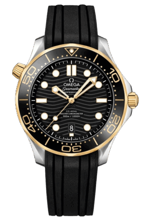 Omega Seamaster Ref. 210.22.42.20.01.001 Super Clone Watch – Blue Dial Two-Tone Steel and Rubber Strap Fake Replica