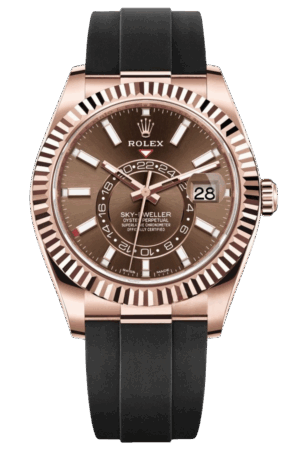 Rolex Sky-Dweller Champagne Dial Super Clone Swiss Replica Watch Jubilee Bracelet Ref M326235-0005 Swiss 9001 Movement