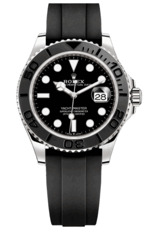 Rolex Yacht Master White Gold Super Clone SwissReplica Watch OysterFlex Rubber Strap Ref 226659-3235 Swiss Movement