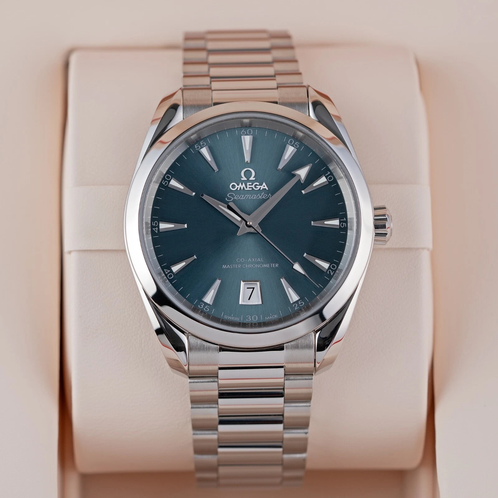 Omega Seamaster Ref. 220.10.38.20.03.003 Super Clone Watch – Blue Dial Stainless Steel Bracelet Fake Replica - Image 2