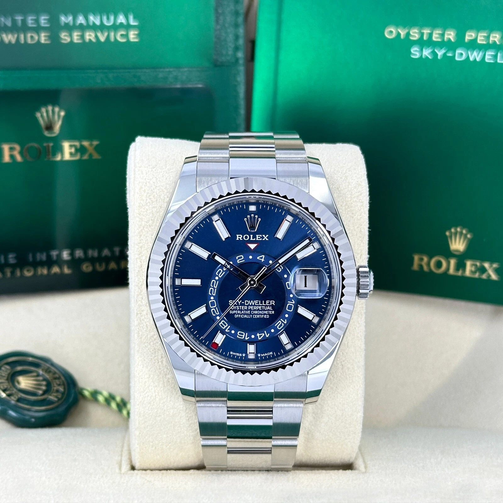 Rolex Sky-Dweller Blue Dial Super Clone Swiss Replica WatchOyster Bracelet Ref 336934-9002 Swiss Movement - Image 3