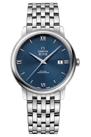 Omega De Ville Ref. 424.10.40.20.03.001 Super Clone Watch – Silver Dial Leather Strap Fake Replica