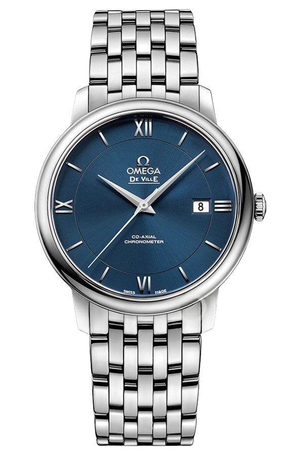 Omega De Ville Ref. 424.10.40.20.03.001 Super Clone Watch – Silver Dial Leather Strap Fake Replica