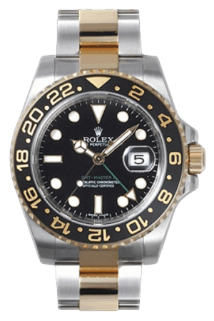 Rolex GMT-Master II Black Dial Super Clone Swiss Replica Watch Ref 116713-LN-78203 Two-Tone Steel & Yellow Gold