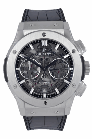 Hublot Classic Fusion Ref. 525.NX.0170.LR Super Clone Watch – Titanium Chronograph Black Dial Leather Strap Fake Replica