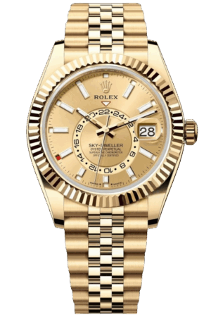 Rolex Sky-Dweller Champagne Dial Super Clone Swiss Replica Watch Oyster Bracelet Ref M336938-0004 Swiss 9002 Movement