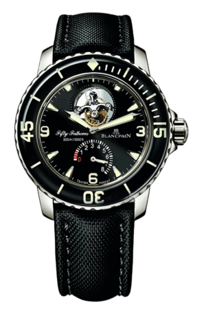 Blancpain Fifty Fathoms Ref. 5025-1530-52 Super Clone Watch – White Gold Blue Dial Flyback Chronograph Fake Replica