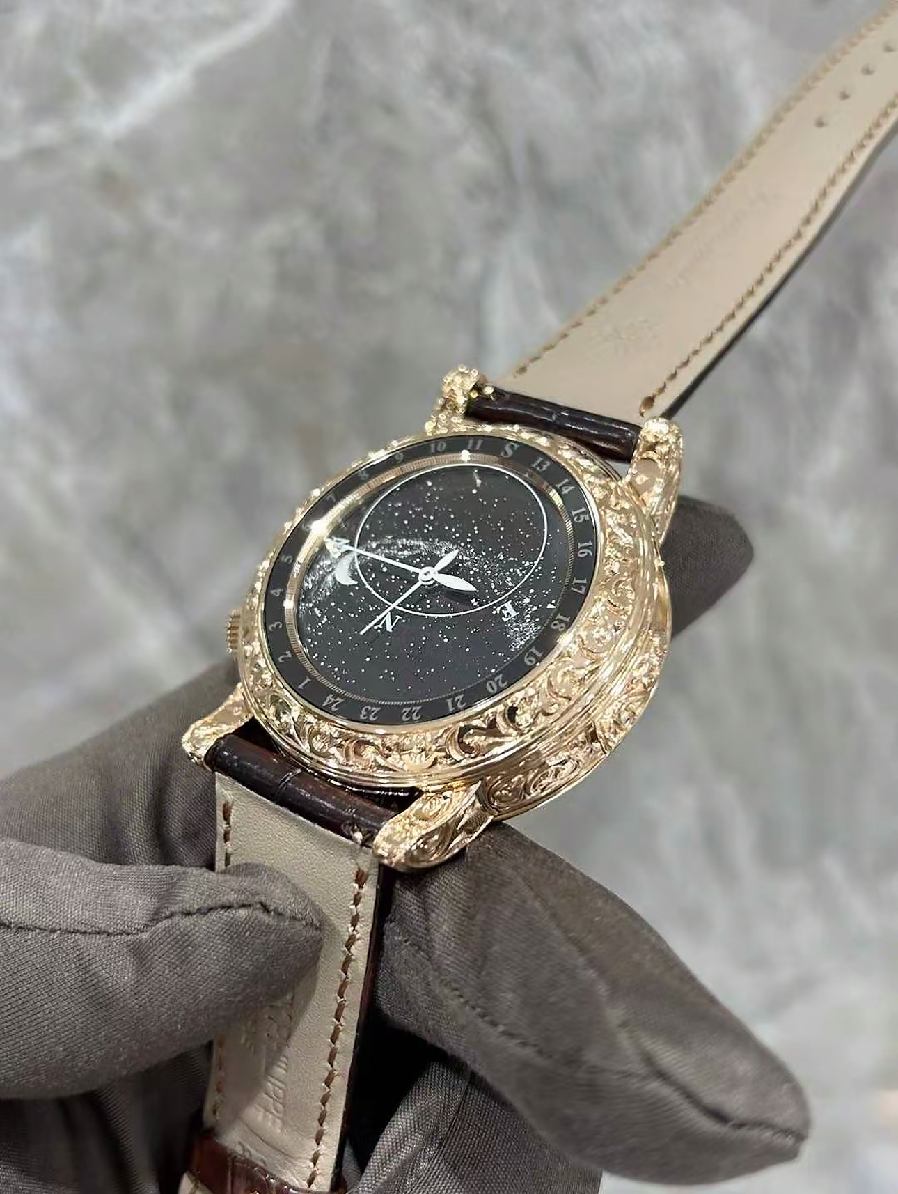 Patek Philippe Ref. 6002R-001 Super Clone Watch – Sky Moon Tourbillon Rose Gold Fake Replica - 图片 7