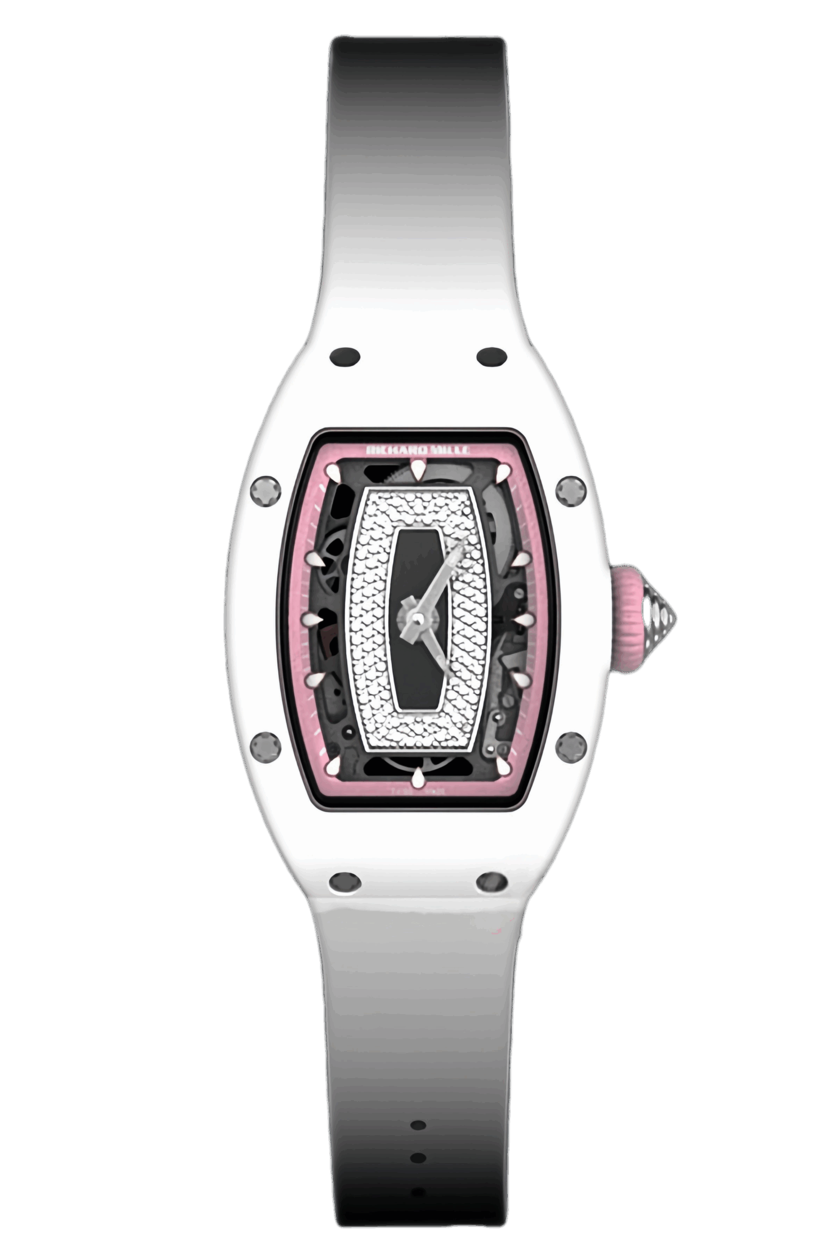Richard Mille RM 07-01 White Ceramic Diamonds Super Clone Watch – Ladies Tonneau Case Luxury Replica
