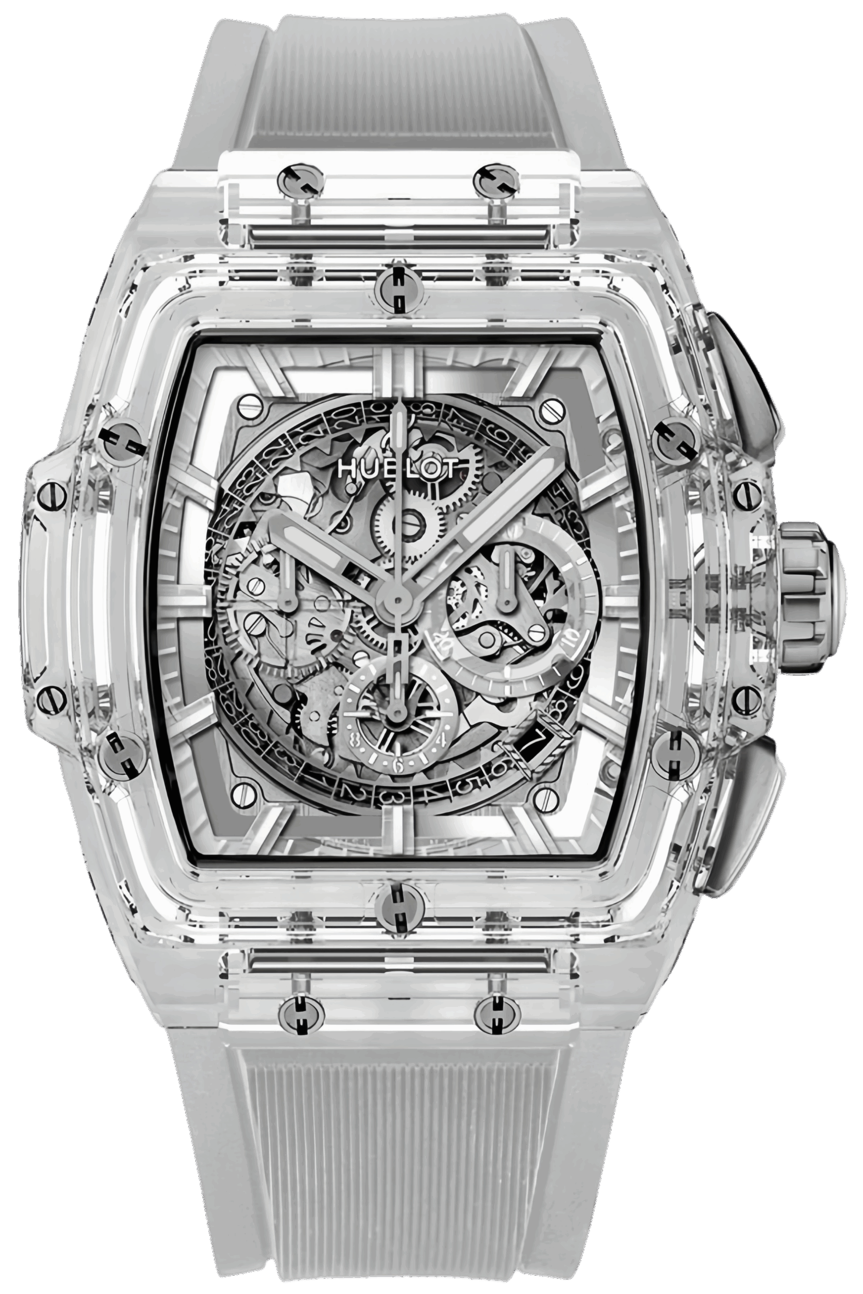 Hublot Spirit of Big Bang Ref. 601.JX.0120.RT Super Clone Watch – Sapphire Crystal Skeleton Dial Transparent Strap Fake Replica
