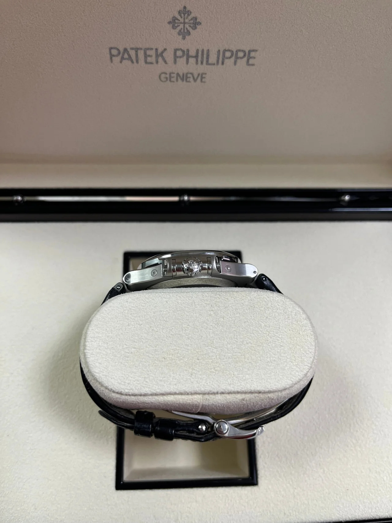 Patek Philippe Nautilus 5726A-001 Super Clone – Moon Phase Black Dial on Leather Strap - Image 8