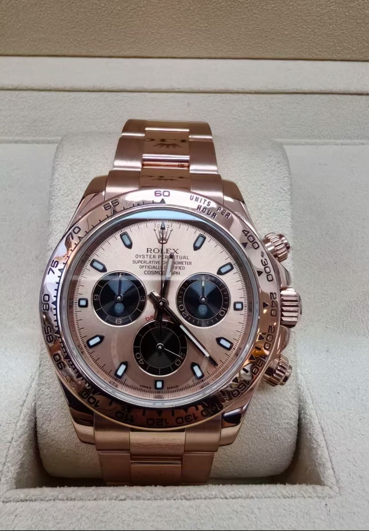 Rolex Daytona ChocolateDial Super Clone SwissReplica Watch 18k RoseGold Bracelet Ref 116505-4130 Swiss Movement - Image 3