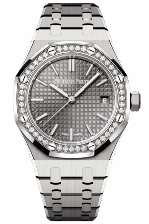 Audemars Piguet Royal Oak Ref. 15551ST.ZZ.1356ST.06 Super Clone Watch – 37mm Stainless Steel Diamond Bezel Pink Dial Swiss Replica