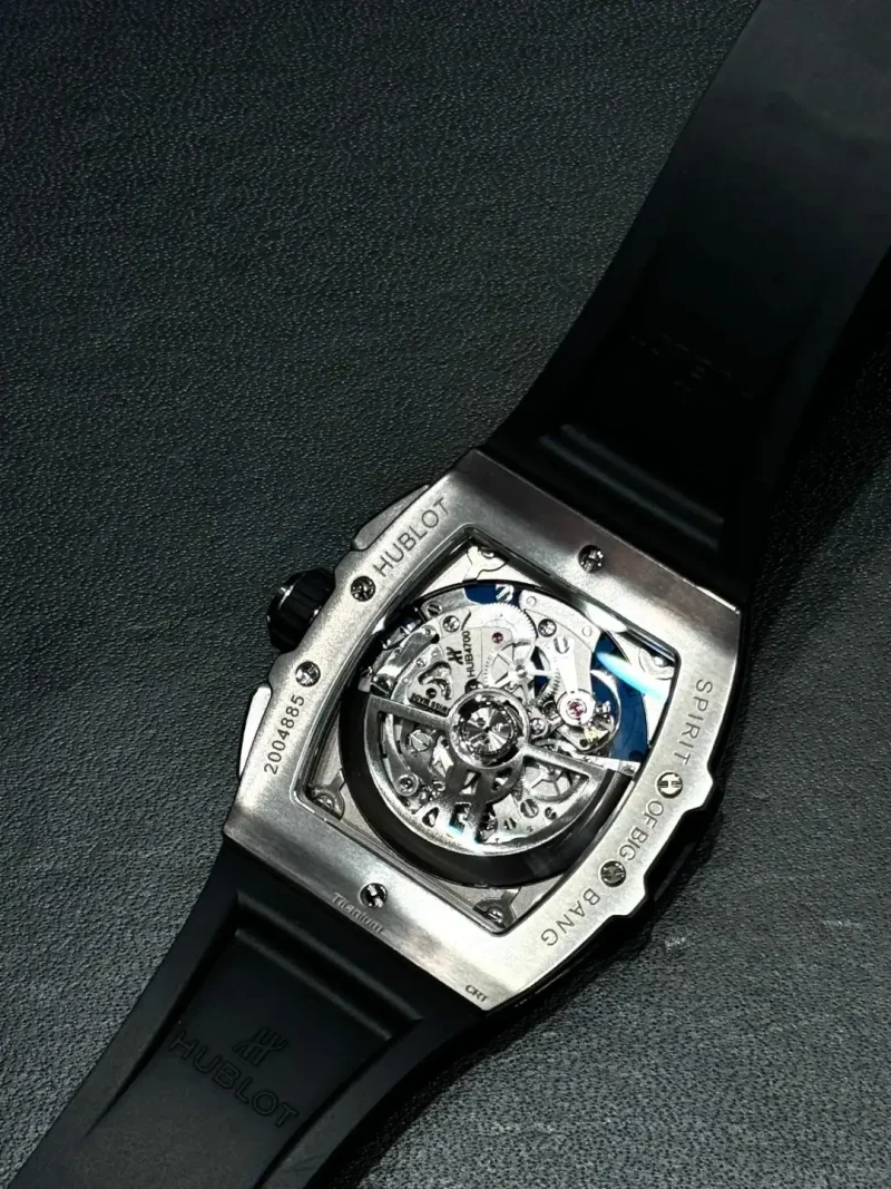 Hublot Spirit of Big Bang Ref. 641.NX.7170.LR Super Clone Watch – Titanium Skeleton Dial Rubber Strap Fake Replica - Image 4