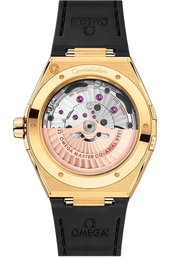 Omega Constellation Ref. 131.63.41.21.01.001 Super Clone Watch – Black Dial Rose Gold Case Leather Strap Fake Replica - Image 2