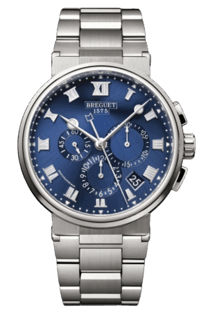 Breguet Marine Ref. 5527TI/Y1/TW0 Super Clone Watch – Titanium Blue Dial Chronograph Fake Replica